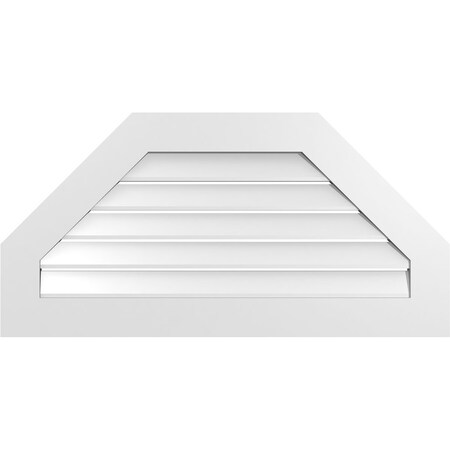 Ekena Millwork Octagonal Top Surface Mount PVC Gable Vent: Functional, w/ 3-1/2"W x 1"P Standard Frame, 40"W x 20"H GVPOT40X2001SF